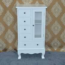 European stye low price mdf wooden white display cabinet for space saving 