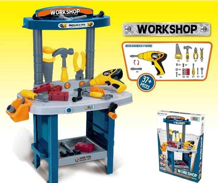 Factory outlet high quality workshop tool play set children plastic toys 