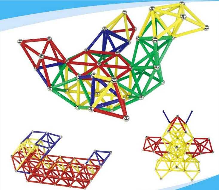 188pcs Clear Magnetic 3D Building Blocks