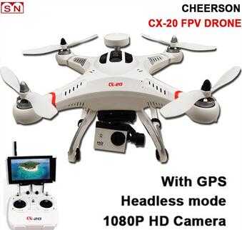 CHEERSON headless mode cx-20 auto-pathfinder drone with gps camera 