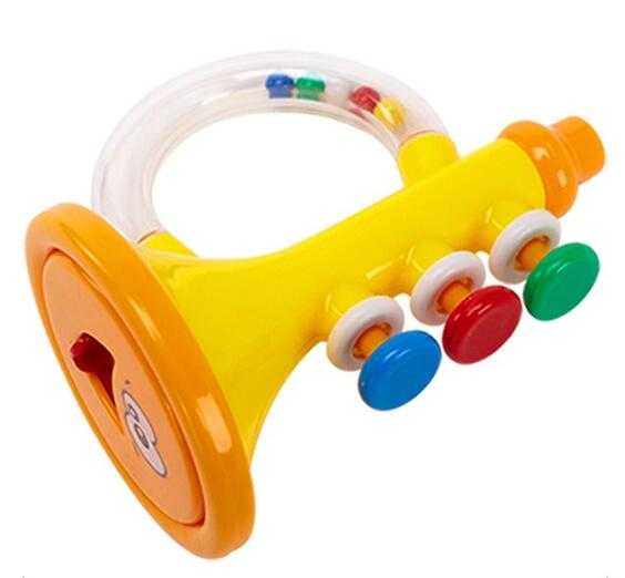 Funny Colorful Educational Baby Music Trumpet Toy Plastic Rattle