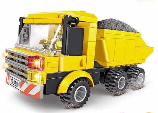 Kids Educational Gift Engineering Truck Building Blocks Abs Plastic Construction Toys 