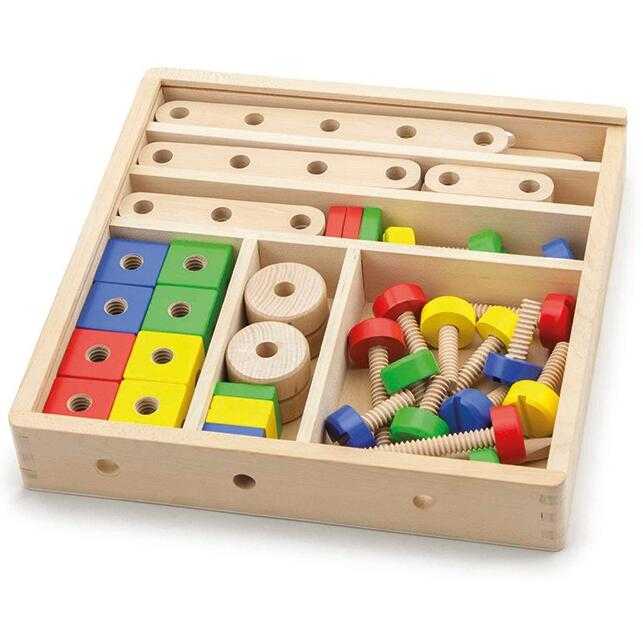 ECO-Friendly Educational Toys Wooden Construction Building Set Wooden Tool Box Toys 