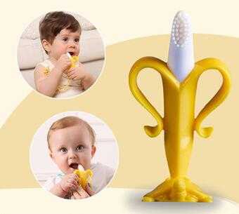 FDA Approved Baby Banana Infant Training Toothbrush and Teether 