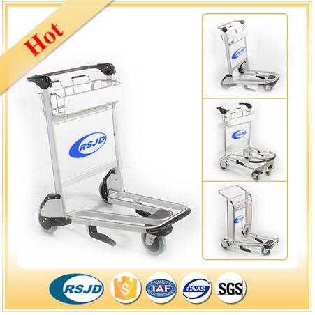 3 wheels passenger baggage luggage airport trolley with hand brake 