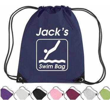  Personalized Waterproof Swimming Drawstring Bag 