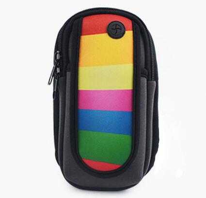  dual pockect running gym sports neoprene cell phone bag 