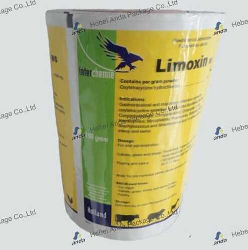 Metallized film for chemical powder