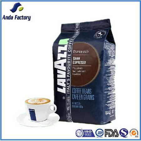packing printed ziplock foil coffee bags with valve 