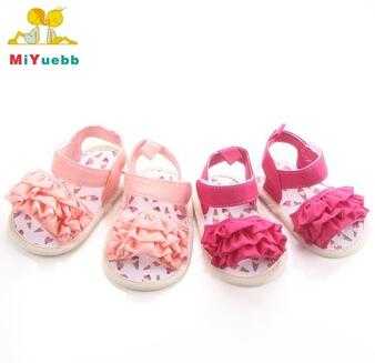 Summer Baby Solid Soft Sole Infant Girl Lace Sandals