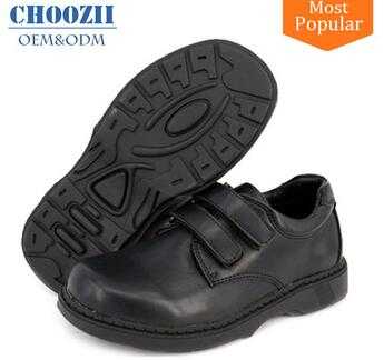Bulk Wholesale Customized Wide Size Uniform Kids School Shoes Quality Boys Black Leather School Shoes for Student 