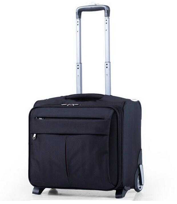  China Wholesale Customized 600D Polyester Wheeled Trolley Luggage Business Travel Suitcase Bag 