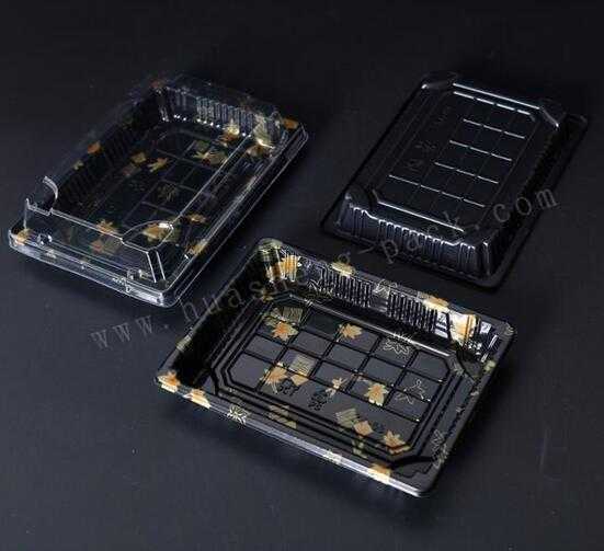  wholesale Japanese takeaway disposable plastic sushi tray with lid 