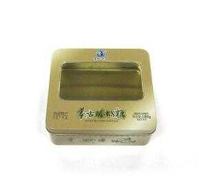  rectangular candy tin box with window 