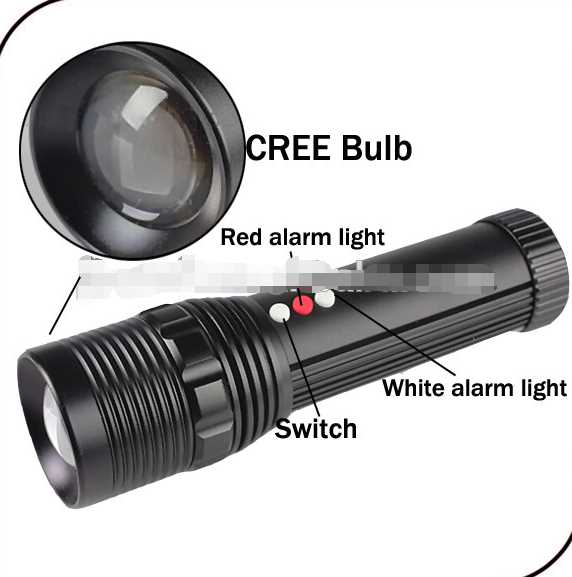 Hot sale rechargeable alarm light camping light emergency flashlight
