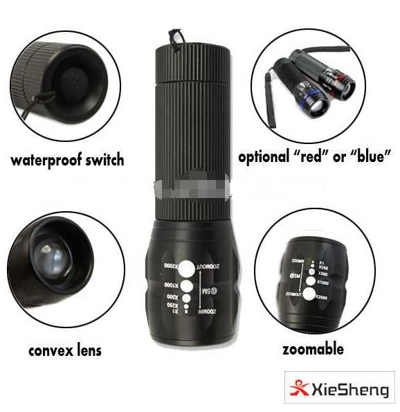 5 watt powered by 18650 or AAA battery zoom 300 lumen led emergency flashlight