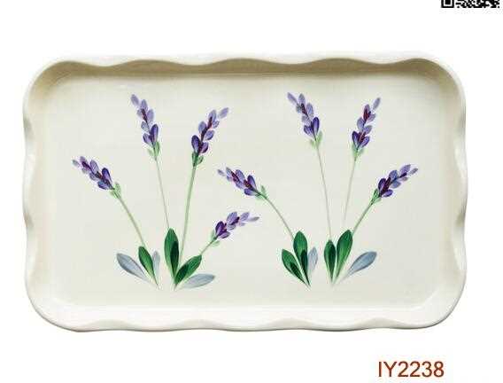 Hot Sale Rectangle Ceramic Plate With  Wavy Edge