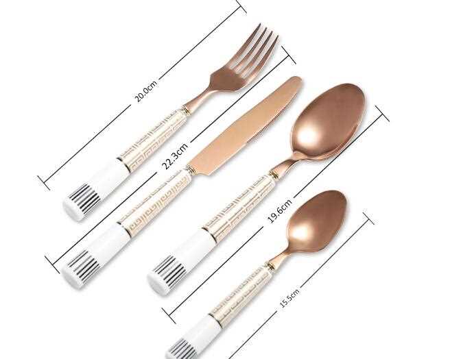 Stainless steel cutlery with ceramic colored handle 