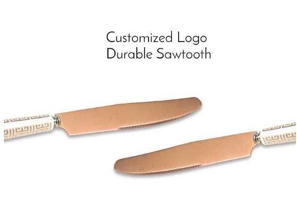 Stainless steel cutlery with ceramic colored handle 