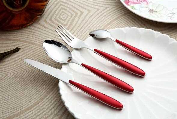 Double injection cutlery with multicolor plastic handle