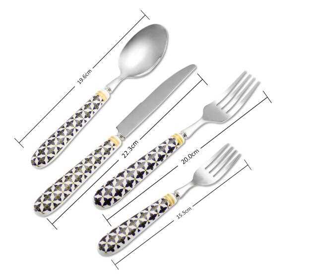 Stainless Steel Cutlery With Exquisite Design Ceramic Handle 