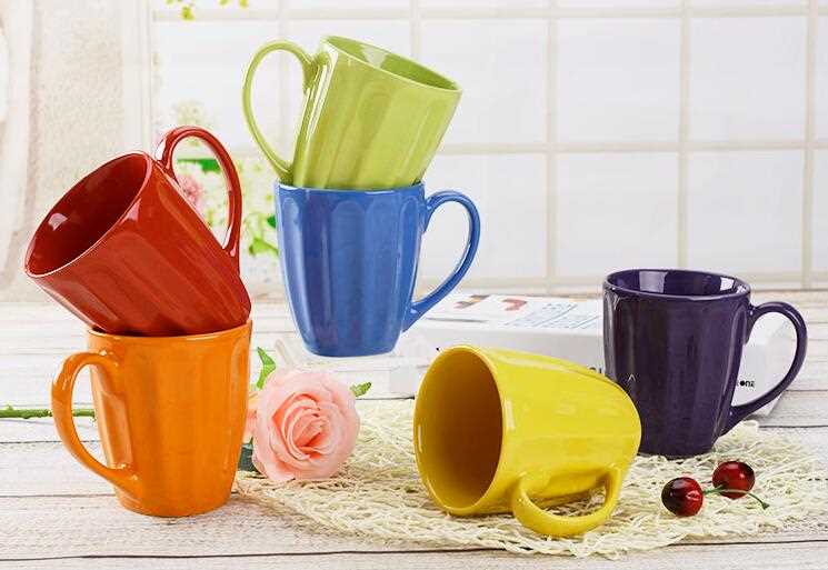 Solid Color Large Size Ceramic Coffee Mugs