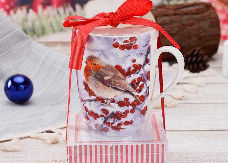 AB Grade Tea Mugs With Coaster And Tin Gift Box