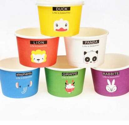 funny design style festival events travel party kraft ice cream paper cup with lid cover supplier in anhui shengzhen zhejiang