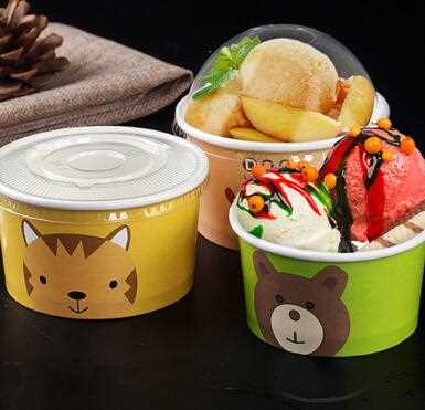 different size hot sales promotional fashion ice cream paper cups popular selling colorful new design with lid sleeve cover