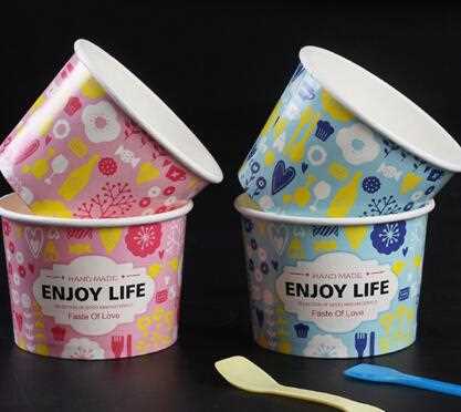 new fashion promotional manufacturer ice cream paper cup and lid 8 12 16oz different size