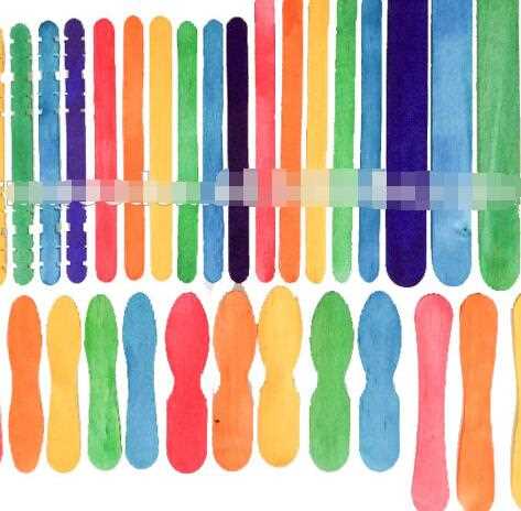 printed colorful wooden ice cream sticks