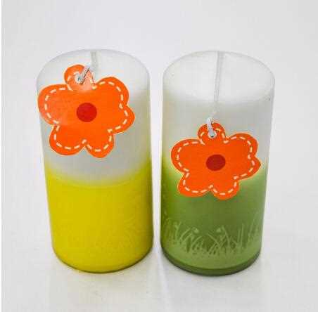 2 Layer Decorated Cylinder Pillar Candle