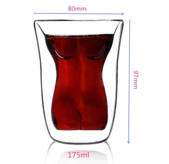 Special shaped double wall glass cup