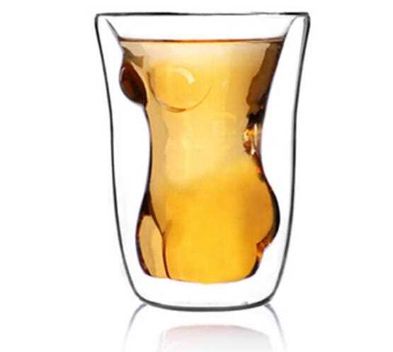 Special shaped double wall glass cup
