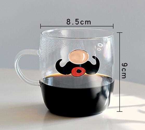 Handmade creative coffee glass cup with handle