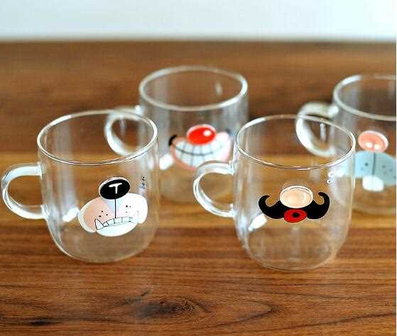 Handmade creative coffee glass cup with handle