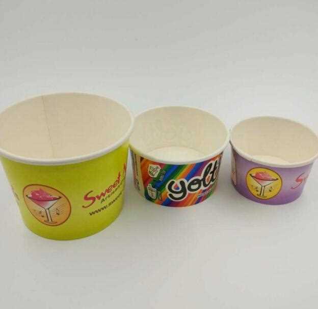 Yogurt ice cream cup with dome lid and yogurt spoon