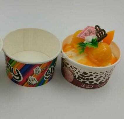 Custom logo printing disposable ice cream yogurt paper cups