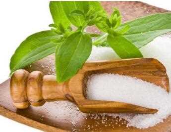 stevia sugar powder used as flavoring enhancer for chocolate