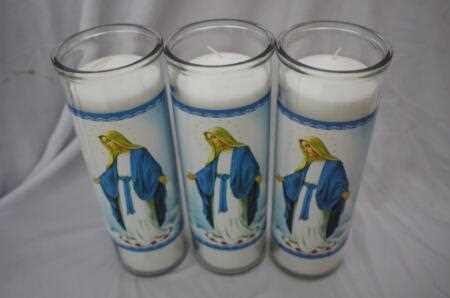 Church candles with glass holder for religious activities 