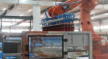 Robot encasing machine