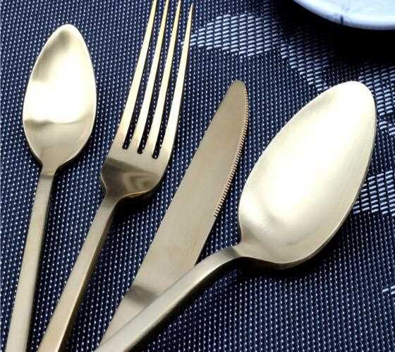 Premium Matte Finish Gold Stainless Steel Cutlery