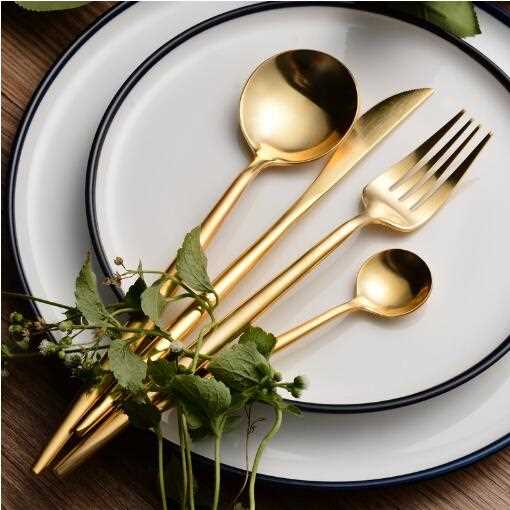 Wedding Party Favor Brushed Gold Cutlery 