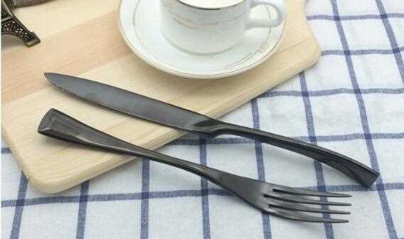 New Design High Quality Black Gold Plated Cutlery