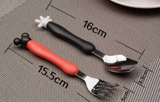Stainless Steel Cutlery With Mickey Plastic Handle