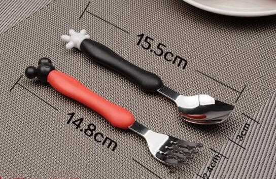 Stainless Steel Cutlery With Mickey Plastic Handle