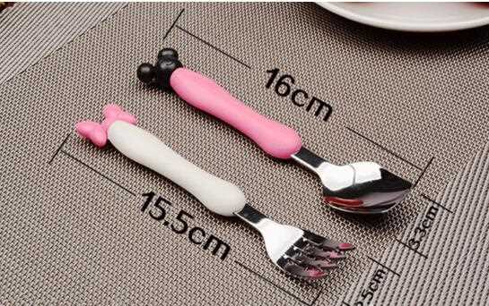 Stainless Steel Cutlery With Mickey Plastic Handle