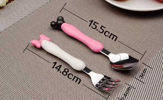 Stainless Steel Cutlery With Mickey Plastic Handle