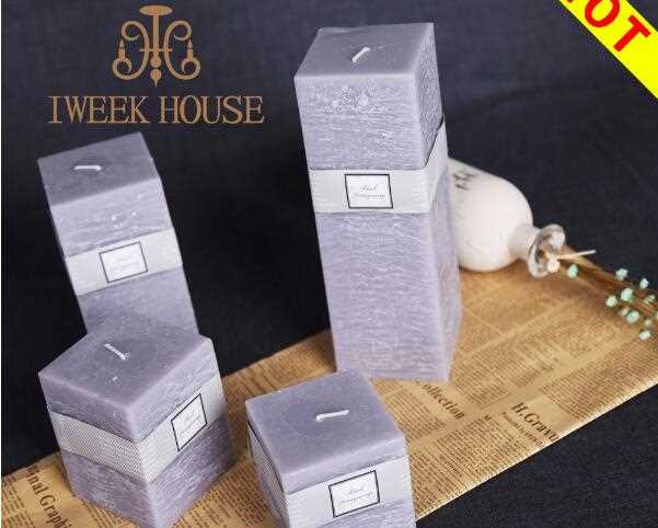 Popular design square shape paraffin wax candle