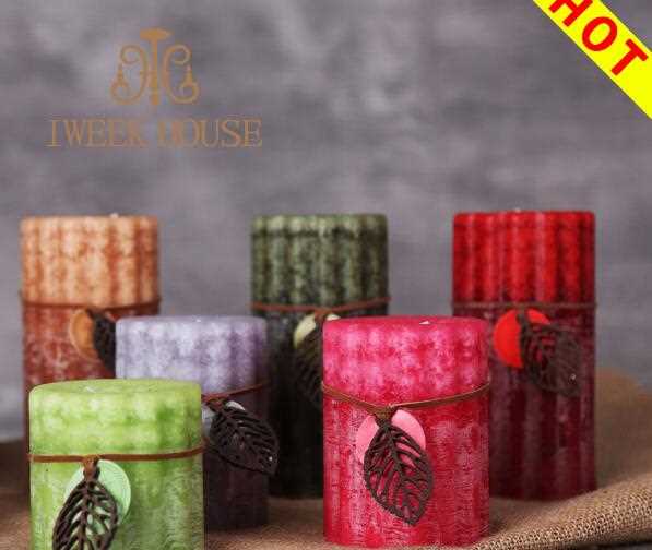Cotton wick paraffin wax scented pillar candle
